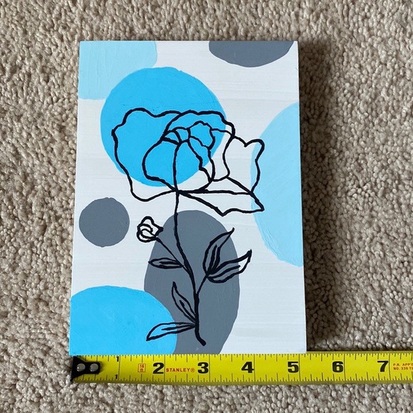 Flower painting on a wooden canvas - Picture 4 of 4